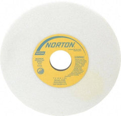 Norton - 7" Diam x 1-1/4" Hole x 1/4" Thick, J Hardness, 46 Grit Surface Grinding Wheel - Aluminum Oxide, Type 1, Coarse Grade, 3,600 Max RPM, Vitrified Bond, No Recess - Caliber Tooling