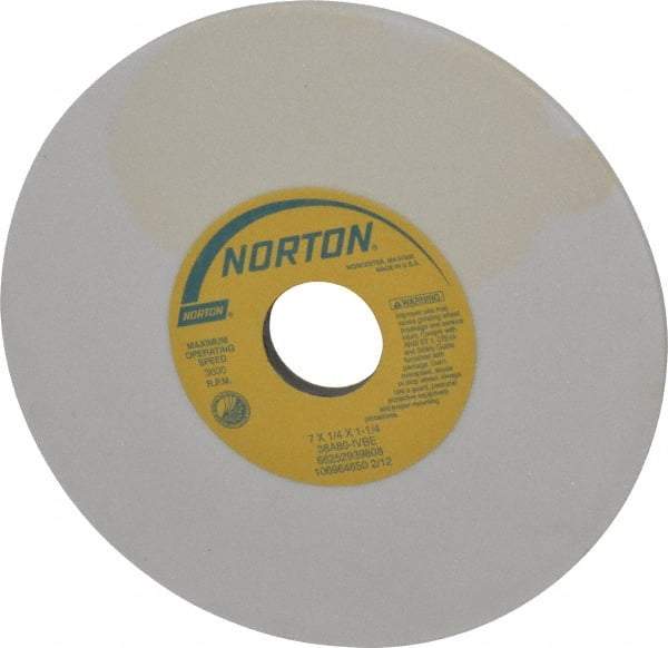 Norton - 7" Diam x 1-1/4" Hole x 1/4" Thick, I Hardness, 80 Grit Surface Grinding Wheel - Aluminum Oxide, Type 1, Medium Grade, 3,600 Max RPM, Vitrified Bond, No Recess - Caliber Tooling