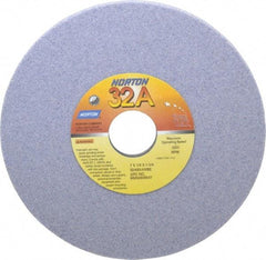 Norton - 7" Diam x 1-1/4" Hole x 1/4" Thick, H Hardness, 60 Grit Surface Grinding Wheel - Aluminum Oxide, Type 1, Medium Grade, 3,600 Max RPM, Vitrified Bond, No Recess - Caliber Tooling