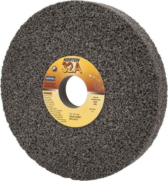 Norton - 7" Diam x 1-1/4" Hole x 1" Thick, G Hardness, 46 Grit Surface Grinding Wheel - Aluminum Oxide, Type 5, Coarse Grade, 3,600 Max RPM, Vitrified Bond, One-Side Recess - Caliber Tooling