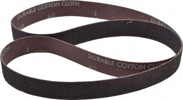 Norton - 1" Wide x 42" OAL, 40 Grit, Aluminum Oxide Abrasive Belt - Aluminum Oxide, Coarse, Coated, X Weighted Cloth Backing, Series R228 - Caliber Tooling