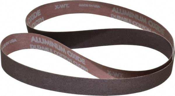 Norton - 1" Wide x 42" OAL, 100 Grit, Aluminum Oxide Abrasive Belt - Aluminum Oxide, Fine, Coated, X Weighted Cloth Backing, Series R228 - Caliber Tooling