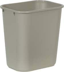 Rubbermaid - 28 Qt Beige Rectangle Trash Can - Polyethylene, 15" High x 14-3/8" Long x 10-1/4" Wide - Caliber Tooling