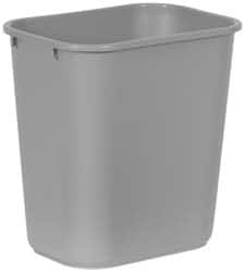 Rubbermaid - 28 Qt Gray Rectangle Trash Can - Polyethylene, 15" High x 14-3/8" Long x 10-1/4" Wide - Caliber Tooling