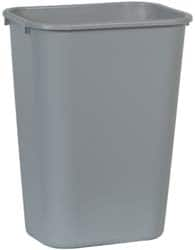 Rubbermaid - 41 Qt Gray Rectangle Trash Can - Polyethylene, 19-7/8" High x 15-1/4" Long x 11" Wide - Caliber Tooling