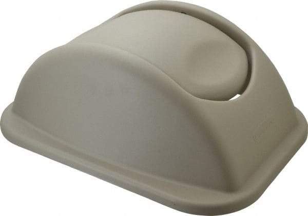 Rubbermaid - Dome Lid for Use with Rectangular Trash Cans - Beige, Polypropylene, For Untouchable Trash Cans - Caliber Tooling