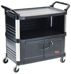 Rubbermaid - 300 Lb Capacity, 3 Shelf Equipment Cart - 20" Wide x 40-5/8" Deep x 37-13/16" High, Polypropylene - Caliber Tooling