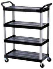 Rubbermaid - 300 Lb Capacity, 20" Wide x 40-5/8" Long x 37-13/16" High Standard Utility Cart - 4 Shelf, Plastic - Caliber Tooling