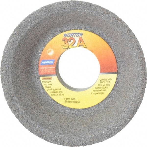 Norton - 4" Diam, 1-1/4" Hole Size, 1-1/2" Overall Thickness, 60 Grit, Type 11 Tool & Cutter Grinding Wheel - Medium Grade, Aluminum Oxide, J Hardness, Vitrified Bond, 5,730 RPM - Caliber Tooling