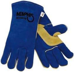 MCR Safety - Size XL Cotton/Foam Lined Cowhide Welding Glove - 13" OAL, Slip-On Cuff, Wing Thumb, For General Welding - Caliber Tooling