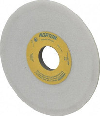 Norton - 6" Diam, 1-1/4" Hole Size, 1/2" Overall Thickness, 46 Grit, Type 12 Tool & Cutter Grinding Wheel - Coarse Grade, Diamond, J Hardness, Vitrified Bond, 4,140 RPM - Caliber Tooling