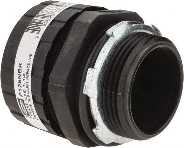 Hubbell Wiring Device-Kellems - 1-1/4" Trade, Nylon Push In Straight Liquidtight Conduit Connector - Noninsulated - Caliber Tooling