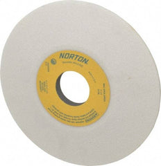 Norton - 6" Diam, 1-1/4" Hole Size, 1/2" Overall Thickness, 60 Grit, Type 12 Tool & Cutter Grinding Wheel - Medium Grade, Aluminum Oxide, J Hardness, Vitrified Bond, 4,140 RPM - Caliber Tooling