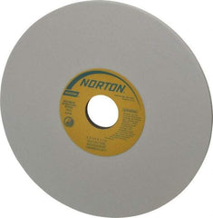 Norton - 8" Diam x 1-1/4" Hole x 1/4" Thick, I Hardness, 100 Grit Surface Grinding Wheel - Aluminum Oxide, Type 1, Fine Grade, 3,600 Max RPM, Vitrified Bond, No Recess - Caliber Tooling