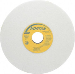 Norton - 8" Diam x 1-1/4" Hole x 1/2" Thick, I Hardness, 46 Grit Surface Grinding Wheel - Aluminum Oxide, Type 1, Coarse Grade, 3,105 Max RPM, Vitrified Bond, No Recess - Caliber Tooling