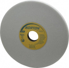 Norton - 8" Diam x 1-1/4" Hole x 1/2" Thick, K Hardness, 46 Grit Surface Grinding Wheel - Aluminum Oxide, Type 1, Coarse Grade, 3,600 Max RPM, Vitrified Bond, No Recess - Caliber Tooling