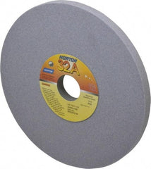 Norton - 8" Diam x 1-1/4" Hole x 1/2" Thick, J Hardness, 80 Grit Surface Grinding Wheel - Aluminum Oxide, Type 1, Medium Grade, 3,600 Max RPM, Vitrified Bond, No Recess - Caliber Tooling