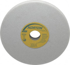 Norton - 8" Diam x 1-1/4" Hole x 3/4" Thick, K Hardness, 46 Grit Surface Grinding Wheel - Aluminum Oxide, Type 1, Coarse Grade, 3,600 Max RPM, Vitrified Bond, No Recess - Caliber Tooling