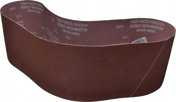 Norton - 6" Wide x 48" OAL, 100 Grit, Aluminum Oxide Abrasive Belt - Aluminum Oxide, Fine, Coated, X Weighted Cloth Backing, Series R228 - Caliber Tooling