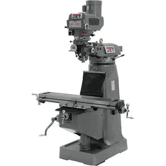 Jet - 9" Table Width x 49" Table Length, Variable Speed Pulley Control, 1 Phase Knee Milling Machine - R8 Spindle Taper, 2 hp - Caliber Tooling