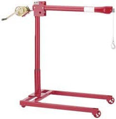 THERN - 44-1/2 Inches Long x 29-1/2 Inches Wide x 19 Inches Deep x 4-3/4 Inches Thick Davit Crane Mobile Wheel Base - 24 Inches Distance Between Mounting Hole Centers, 0.69 Inches Hole Diameter, Enamel Finish - Caliber Tooling