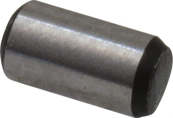 Value Collection - 3/32" Diam x 3/16" Pin Length Grade 8 Alloy Steel Standard Dowel Pin - C 50-58 Hardness, 1,800 Lb Breaking Strength, 1 Beveled & 1 Rounded End - Caliber Tooling