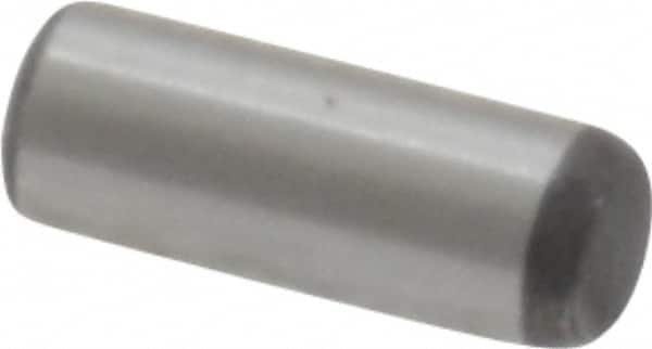 Value Collection - 3/32" Diam x 1/4" Pin Length Grade 8 Alloy Steel Standard Dowel Pin - C 50-58 Hardness, 1,800 Lb Breaking Strength, 1 Beveled & 1 Rounded End - Caliber Tooling