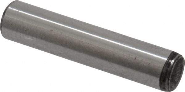 Value Collection - 3/16" Diam x 7/8" Pin Length Grade 8 Alloy Steel Standard Dowel Pin - C 50-58 Hardness, 7,200 Lb Breaking Strength, 1 Beveled & 1 Rounded End - Caliber Tooling