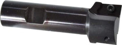 Kyocera - 1-1/4" Cut Diam, 0.64" Max Depth of Cut, 3/4" Shank Diam, 3-3/8" OAL, Indexable Square Shoulder End Mill - APET 1604 Inserts, Weldon Shank, 90° Lead Angle, Through Coolant - Caliber Tooling