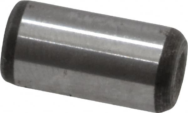 Value Collection - 1/4" Diam x 1/2" Pin Length Grade 8 Alloy Steel Standard Dowel Pin - C 50-58 Hardness, 12,800 Lb Breaking Strength, 1 Beveled & 1 Rounded End - Caliber Tooling