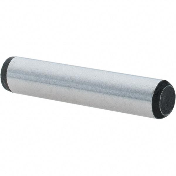 Value Collection - 1/4" Diam x 1-1/4" Pin Length Grade 8 Alloy Steel Standard Dowel Pin - C 50-58 Hardness, 12,800 Lb Breaking Strength, 1 Beveled & 1 Rounded End - Caliber Tooling