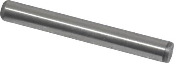 Value Collection - 1/4" Diam x 2" Pin Length Grade 8 Alloy Steel Standard Dowel Pin - C 50-58 Hardness, 12,800 Lb Breaking Strength, 1 Beveled & 1 Rounded End - Caliber Tooling