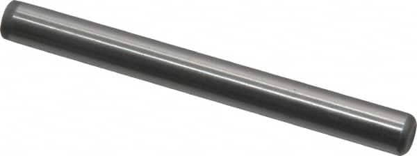 Value Collection - 1/4" Diam x 2-1/2" Pin Length Grade 8 Alloy Steel Standard Dowel Pin - C 50-58 Hardness, 12,800 Lb Breaking Strength, 1 Beveled & 1 Rounded End - Caliber Tooling