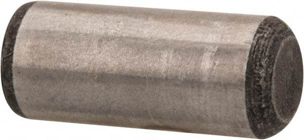 Value Collection - 3/8" Diam x 7/8" Pin Length Grade 8 Alloy Steel Standard Dowel Pin - C 50-58 Hardness, 28,700 Lb Breaking Strength, 1 Beveled & 1 Rounded End - Caliber Tooling