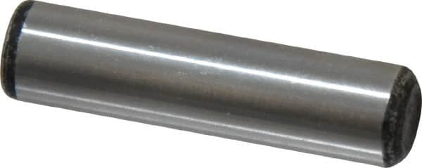 Value Collection - 3/8" Diam x 1-1/2" Pin Length Grade 8 Alloy Steel Standard Dowel Pin - C 50-58 Hardness, 28,700 Lb Breaking Strength, 1 Beveled & 1 Rounded End - Caliber Tooling