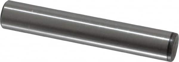 Value Collection - 3/8" Diam x 2-1/4" Pin Length Grade 8 Alloy Steel Standard Dowel Pin - C 50-58 Hardness, 28,700 Lb Breaking Strength, 1 Beveled & 1 Rounded End - Caliber Tooling