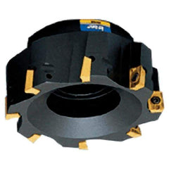 Iscar - 9 Inserts, 125mm Cut Diam, 40mm Arbor Diam, 14.3mm Max Depth of Cut, Indexable Square-Shoulder Face Mill - 0/90° Lead Angle, 63mm High, AD.. 150 Insert Compatibility, Series Heli2000 - Caliber Tooling