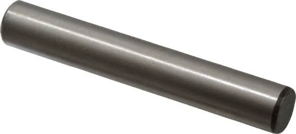 Value Collection - 5/8" Diam x 4" Pin Length Grade 8 Alloy Steel Standard Dowel Pin - C 50-58 Hardness, 79,800 Lb Breaking Strength, 1 Beveled & 1 Rounded End - Caliber Tooling