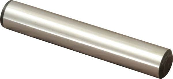 Value Collection - 3/4" Diam x 4-1/2" Pin Length Grade 8 Alloy Steel Standard Dowel Pin - C 50-58 Hardness, 114,000 Lb Breaking Strength, 1 Beveled & 1 Rounded End - Caliber Tooling