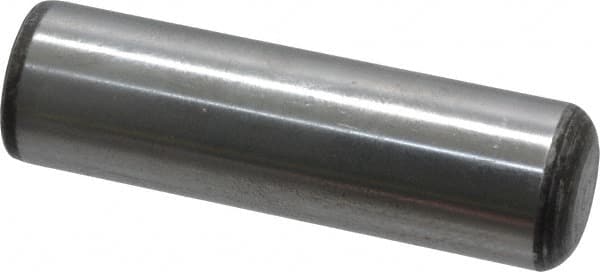 Value Collection - 7/8" Diam x 3" Pin Length Grade 8 Alloy Steel Standard Dowel Pin - C 50-58 Hardness, 156,000 Lb Breaking Strength, 1 Beveled & 1 Rounded End - Caliber Tooling