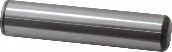 Value Collection - 7/8" Diam x 4" Pin Length Grade 8 Alloy Steel Standard Dowel Pin - C 50-58 Hardness, 156,000 Lb Breaking Strength, 1 Beveled & 1 Rounded End - Caliber Tooling