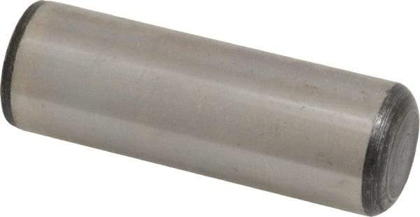 Value Collection - 1" Diam x 3" Pin Length Grade 8 Alloy Steel Standard Dowel Pin - C 50-58 Hardness, 204,000 Lb Breaking Strength, 1 Beveled & 1 Rounded End - Caliber Tooling