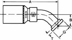 Hydraulic Hose Split Flange Elbow: 0.75″ ID, 12 mm Steel, Non-Threaded, Flanged