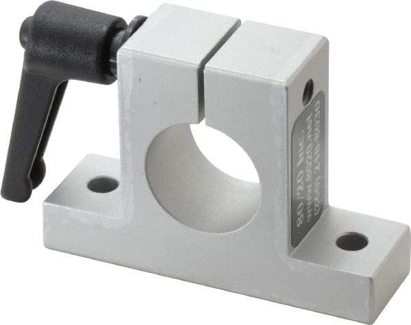 80/20 Inc. - 3 Inch Wide x 2-1/8 Inch High x 7/8 Inch Deep Horizontal Quick Clamp - 1.004 Inch Hole x 0.257 Inch Bolt Hole Diameter - Caliber Tooling