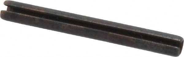 Made in USA - 1/8" Diam x 1-1/8" Long Slotted Spring Pin - Grade 1070-1090 Alloy Steel, Black Oxide Finish - Caliber Tooling