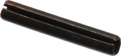 Made in USA - 3/16" Diam x 1-1/8" Long Slotted Spring Pin - Grade 1070-1090 Alloy Steel, Black Oxide Finish - Caliber Tooling