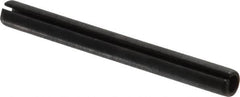 Made in USA - 3/16" Diam x 1-7/8" Long Slotted Spring Pin - Grade 1070-1090 Alloy Steel, Black Oxide Finish - Caliber Tooling