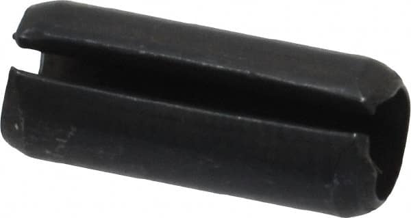 Made in USA - 1/4" Diam x 5/8" Long Slotted Spring Pin - Grade 1070-1090 Alloy Steel, Black Oxide Finish - Caliber Tooling