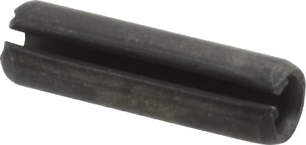 Made in USA - 1/4" Diam x 7/8" Long Slotted Spring Pin - Grade 1070-1090 Alloy Steel, Black Oxide Finish - Caliber Tooling