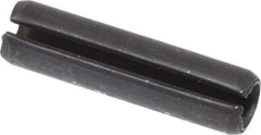 Made in USA - 1/4" Diam x 1" Long Slotted Spring Pin - Grade 1070-1090 Alloy Steel, Black Oxide Finish - Caliber Tooling